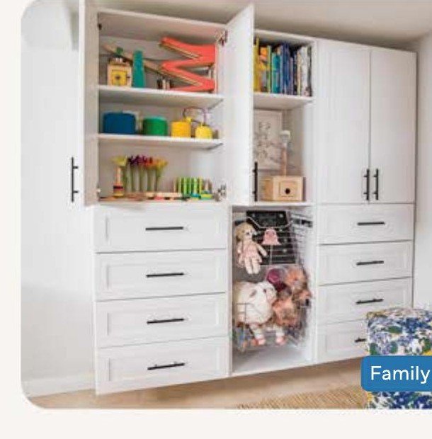 Vista modular system used as family room toy and book storage